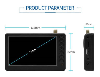 TV LED mini portatile da 9" con batteria ricaricabile e schermo widescreen