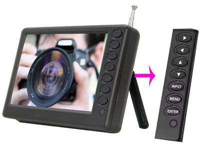 TV LED mini portatile da 9" con batteria ricaricabile e schermo widescreen