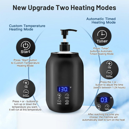 Draagbare elektrische massageolieverwarmer met digitale temperatuurregeling