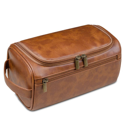 Beauty case premium da uomo in pelle con gancio appendiabiti