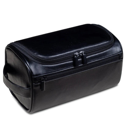 Beauty case premium da uomo in pelle con gancio appendiabiti