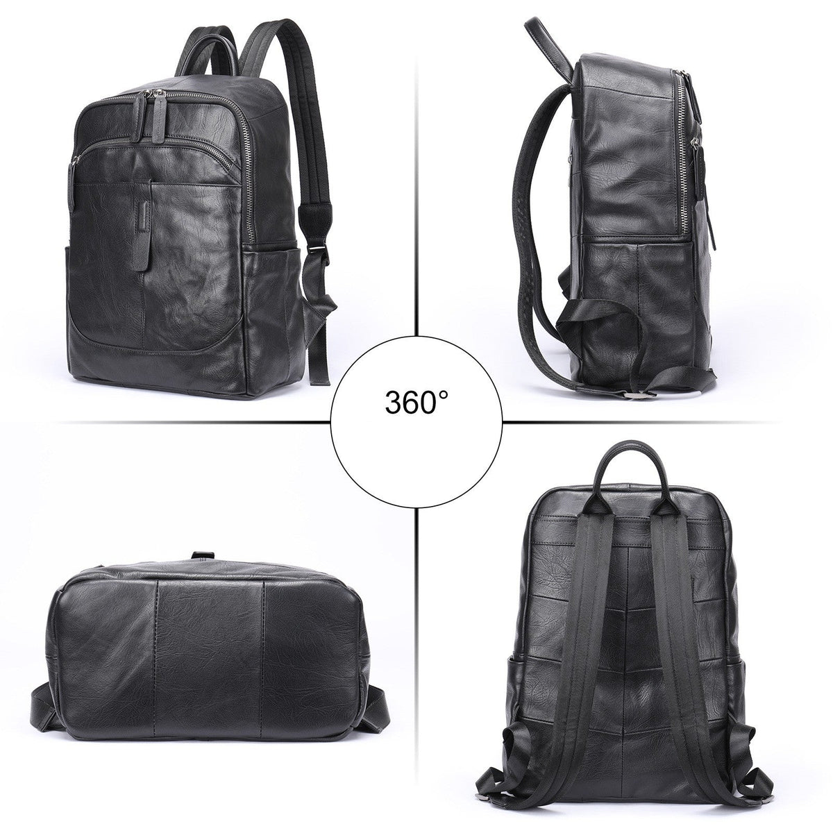 Prestige Voyager leren rugzak voor een laptop van 15,6 inch met ruim ontwerp