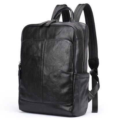 Prestige Voyager leren rugzak voor een laptop van 15,6 inch met ruim ontwerp