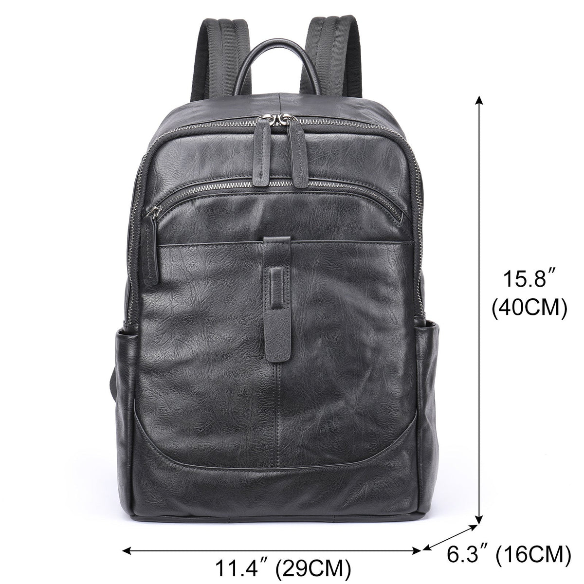 Prestige Voyager leren rugzak voor een laptop van 15,6 inch met ruim ontwerp