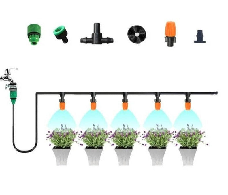 Pro-Bewässerungsset mit verstellbaren Düsen für den Garten
