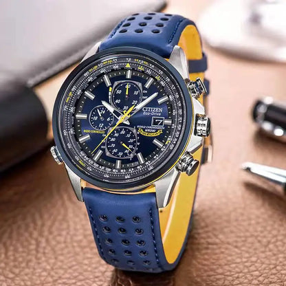 Quarz-Chronograph für Herren aus Edelstahl, wasserdichte Armbanduhr