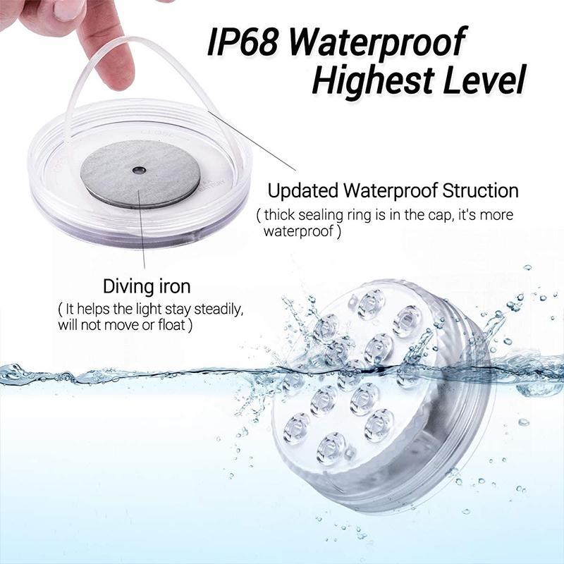 Waterdichte led-zwembadlamp met afstandsbediening, rgb-onderwaterlamp voor zwembad en spa