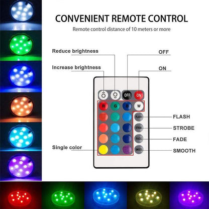 Waterdichte led-zwembadlamp met afstandsbediening, rgb-onderwaterlamp voor zwembad en spa