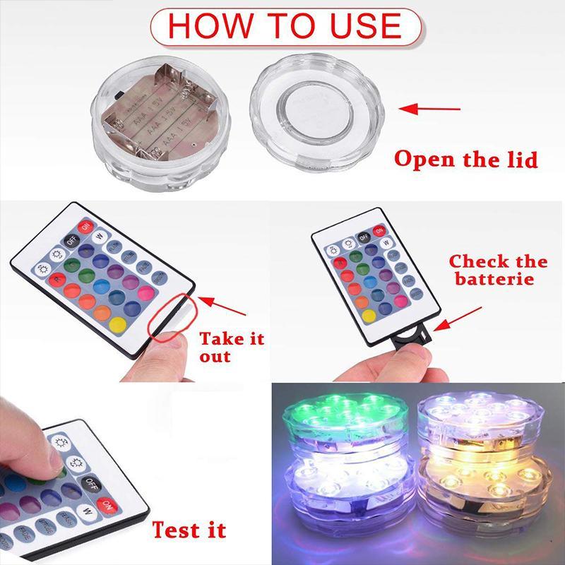 Waterdichte led-zwembadlamp met afstandsbediening, rgb-onderwaterlamp voor zwembad en spa