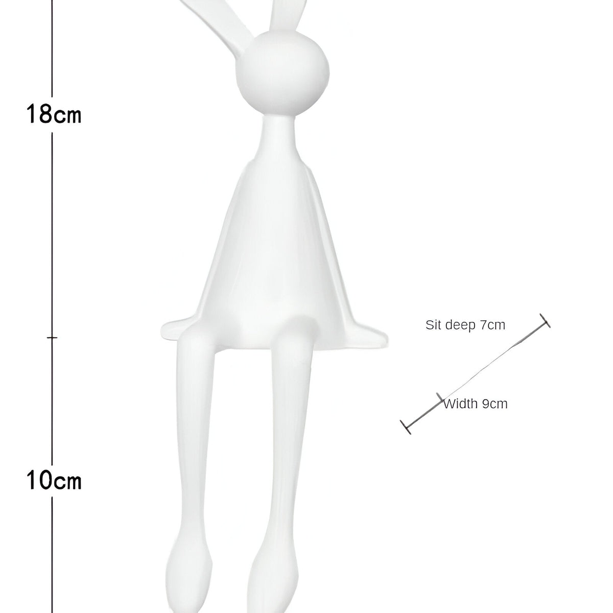 Moderne sitzende Osterhasen-Dekorationsfigur aus Kunstharz von ResinLux