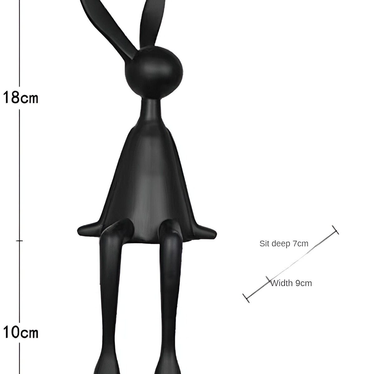 Moderne sitzende Osterhasen-Dekorationsfigur aus Kunstharz von ResinLux