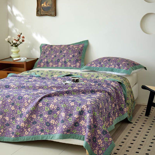 Wendbare Steppdecke aus 100 % Baumwolle für Sofa und Bett im rustikalen Stil