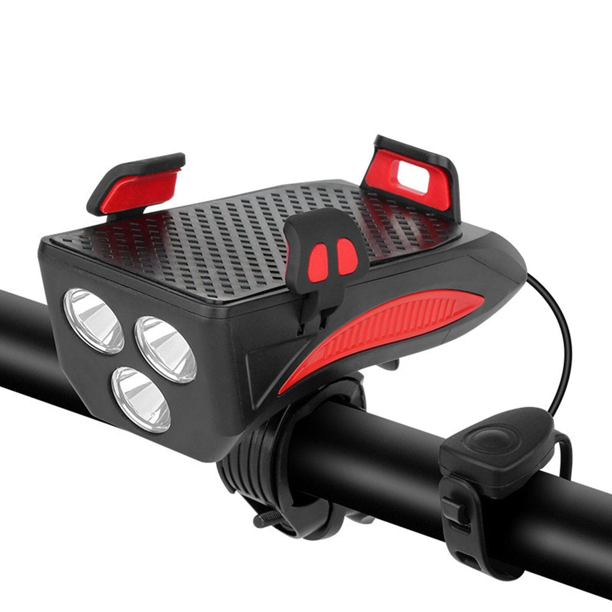 Luce per bicicletta RideLight 4 in 1 con supporto per cellulare, power bank e clacson