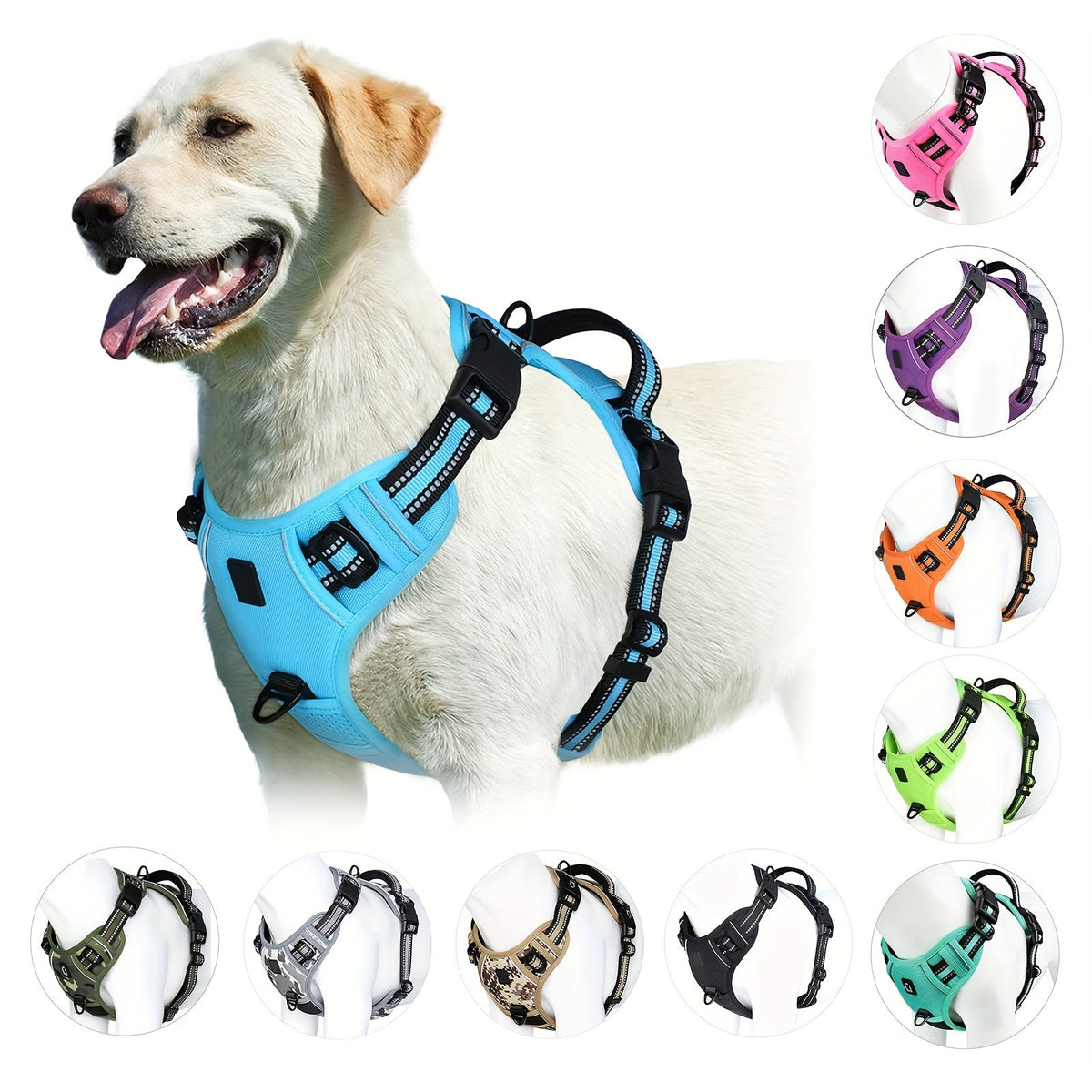 SafeWalk reflektierendes Anti-Zug-Hundegeschirr mit verstellbarer Passform