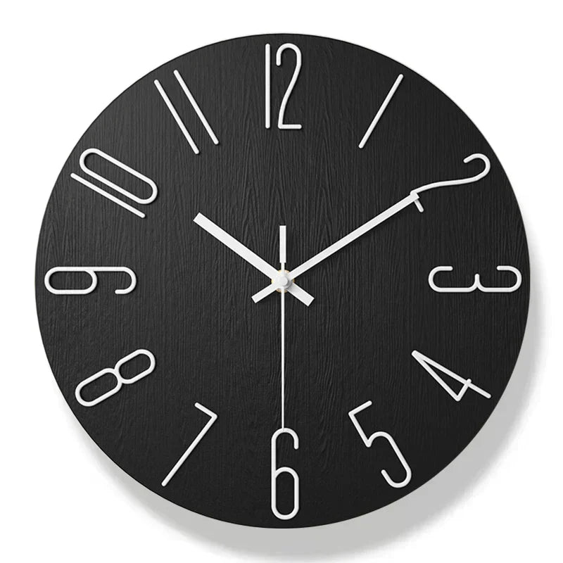 Orologio da parete scandinavo in legno, silenzioso, senza cornice e dal design minimalista