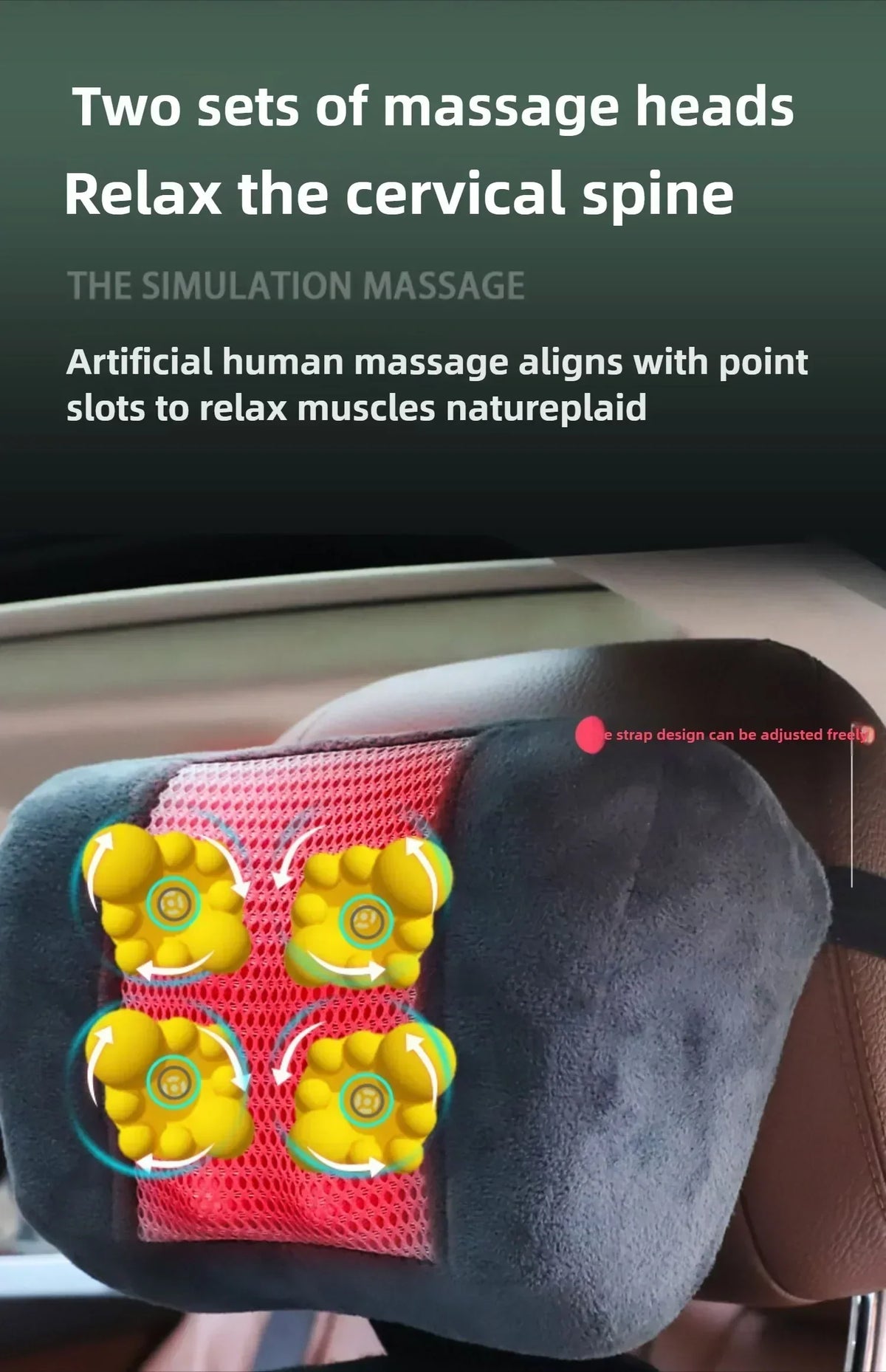 Shiatsu-Rückenmassagegerät für den ganzen Körper mit Wärme und verstellbarer Einstellung