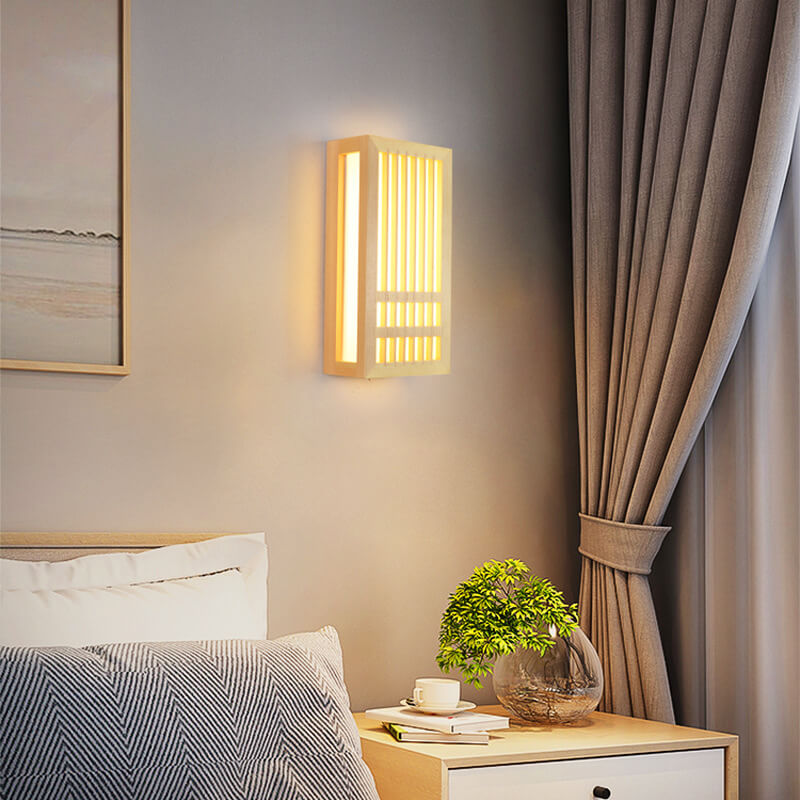 ShizuLight Japanse houten led-wandlamp met warm sfeervol licht