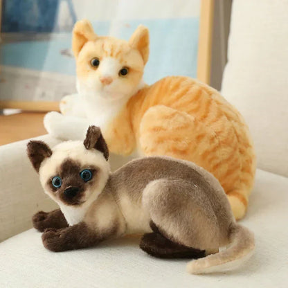 Siamkatzen-Kuscheltier: realistischer, weicher Plüsch-Katzenfreund für Kinder und Erwachsene