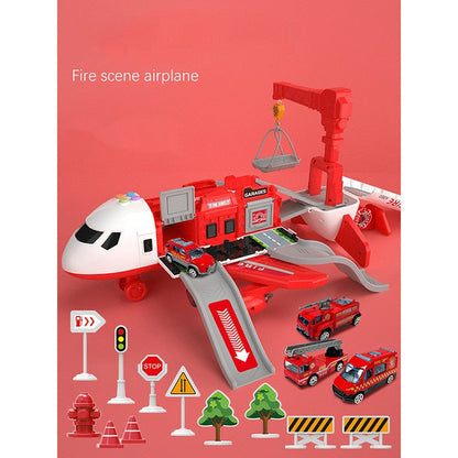 Set di giochi SkyExplorer da 20 pezzi con aereo e veicoli da costruzione