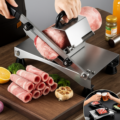 SlicePro voedselsnijder van roestvrij staal met verstelbare snijdikte