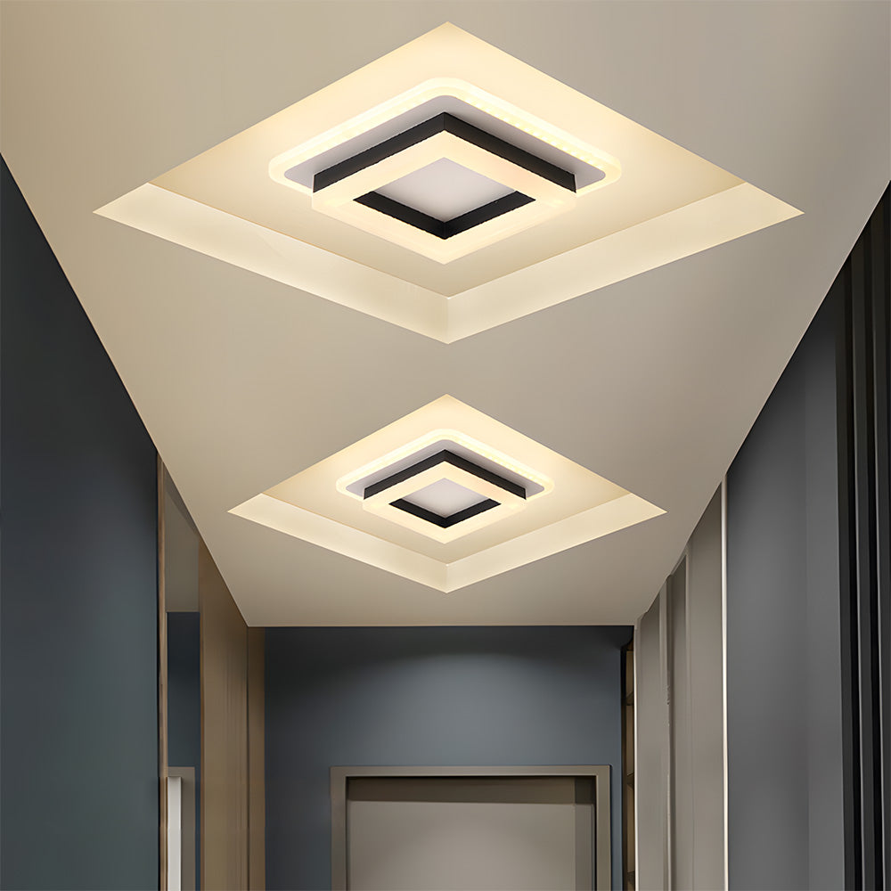 Plafoniera LED quadrata sottile e minimalista