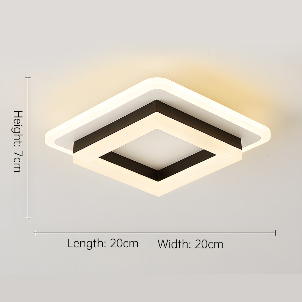 Plafoniera LED quadrata sottile e minimalista