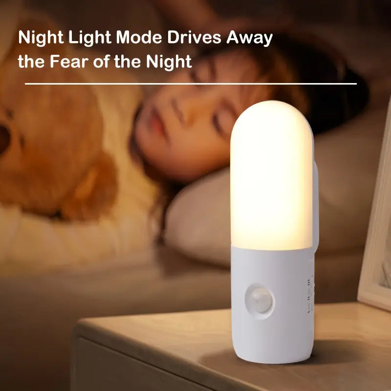 Slimme nachtlamp met bewegingssensor, 3-in-1 oplaadbare wandlamp en zaklamp