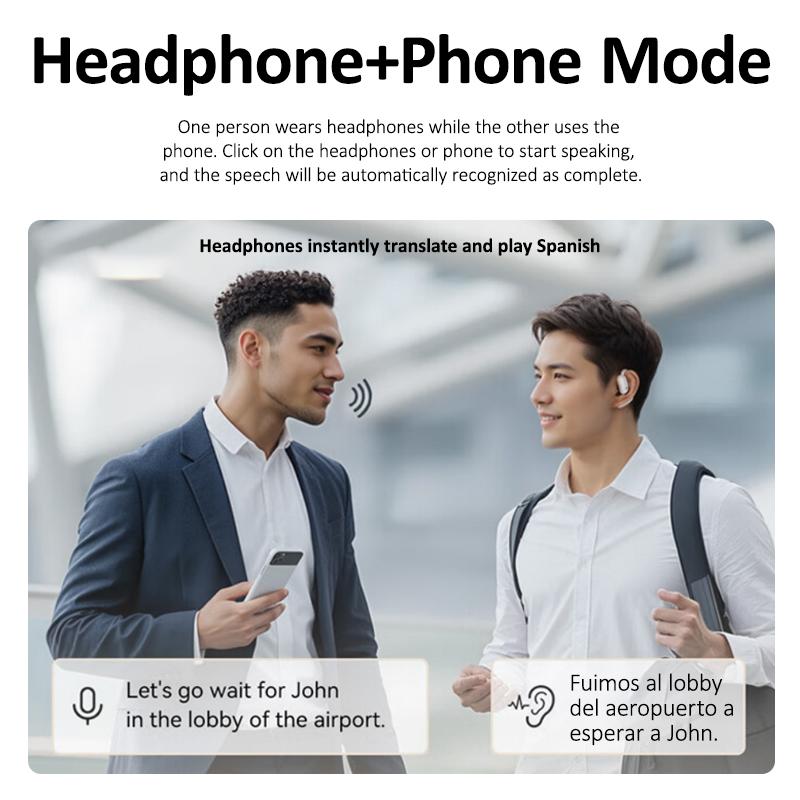 SmartSpeak auricolari AI con traduzione in tempo reale, Bluetooth e connessione wireless