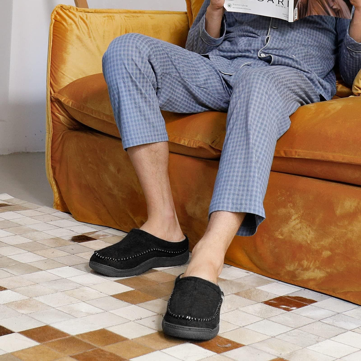 SoftLuxe pantofole in peluche, morbide, calde e antiscivolo per interni