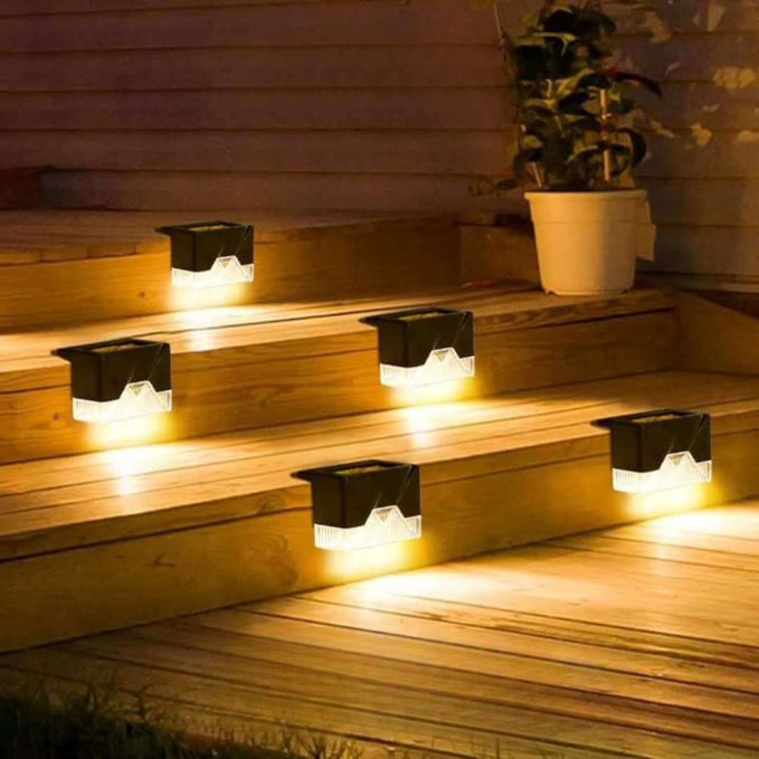 Lampade LED da parete solari per esterni, impermeabili e da gradino