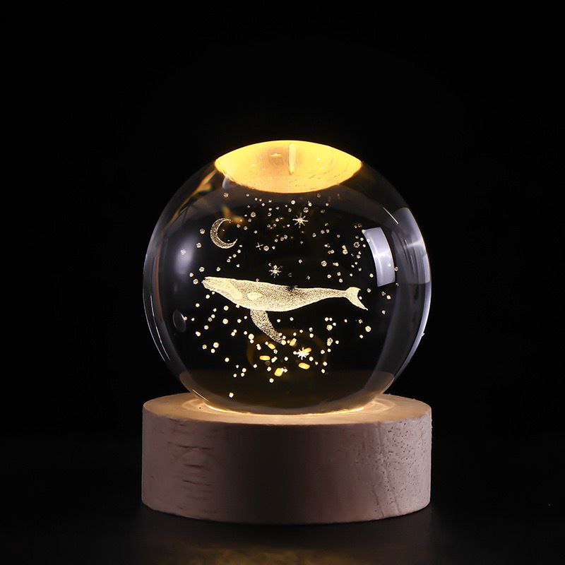 SolarSphere Modello del sistema solare in cristallo con luce LED, decorativo ed educativo