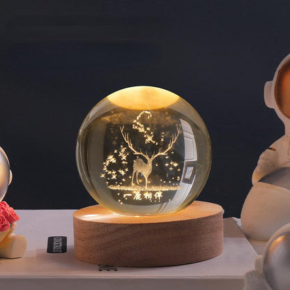 SolarSphere Modello del sistema solare in cristallo con luce LED, decorativo ed educativo