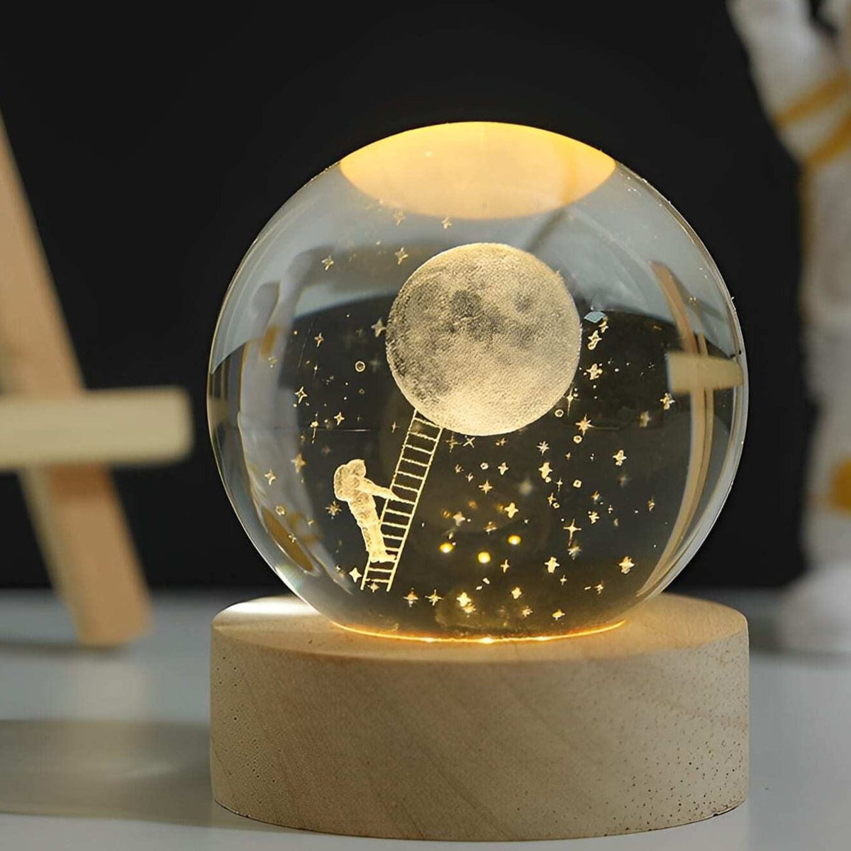 SolarSphere Modello del sistema solare in cristallo con luce LED, decorativo ed educativo