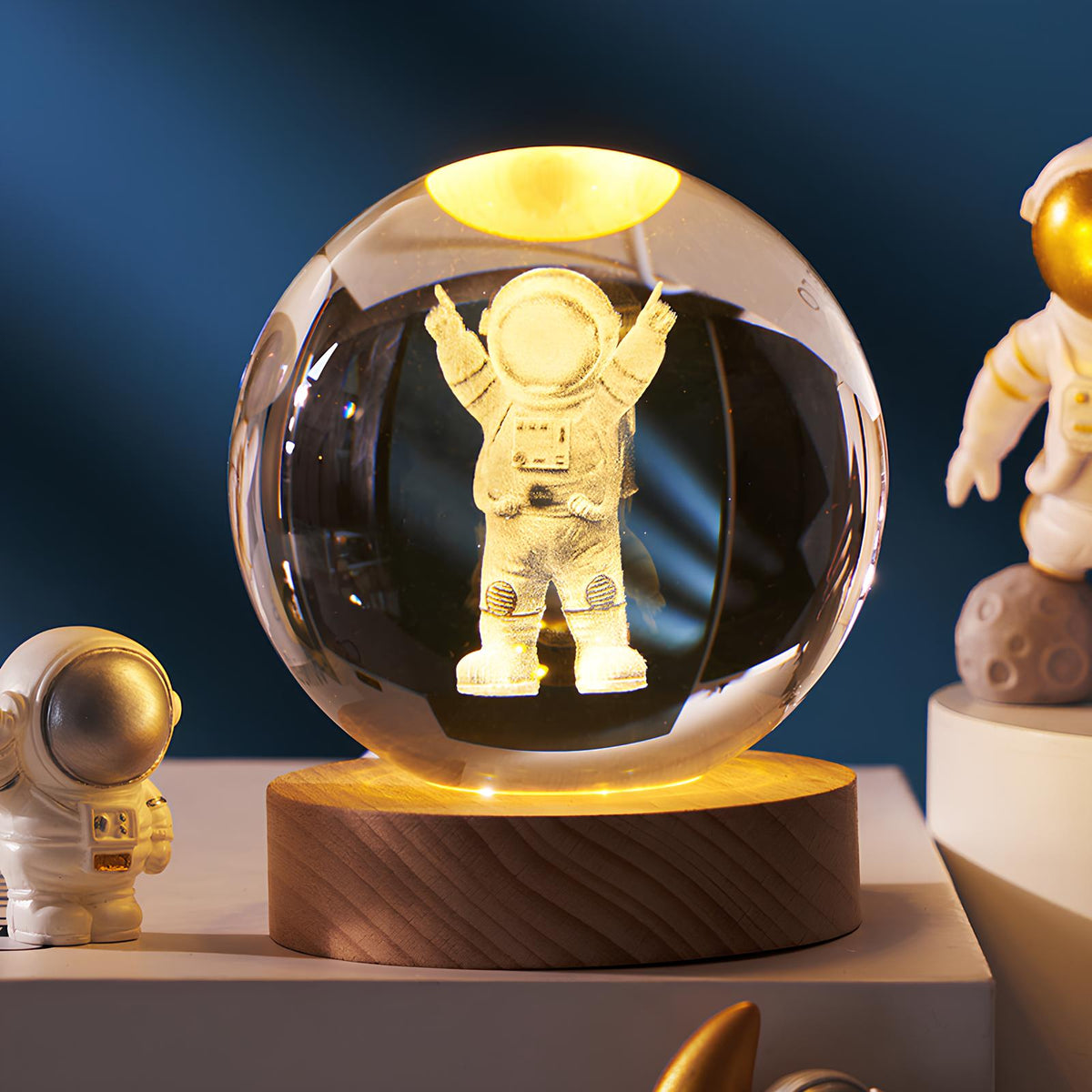 SolarSphere Modello del sistema solare in cristallo con luce LED, decorativo ed educativo