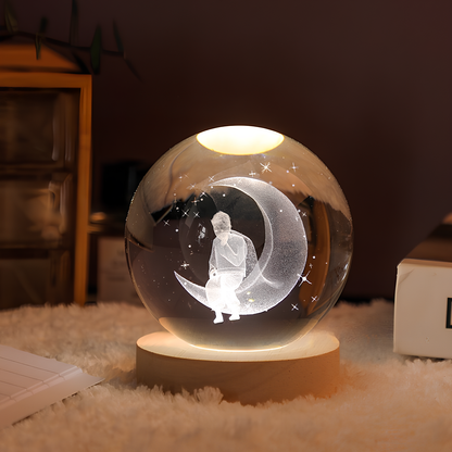 SolarSphere Modello del sistema solare in cristallo con luce LED, decorativo ed educativo