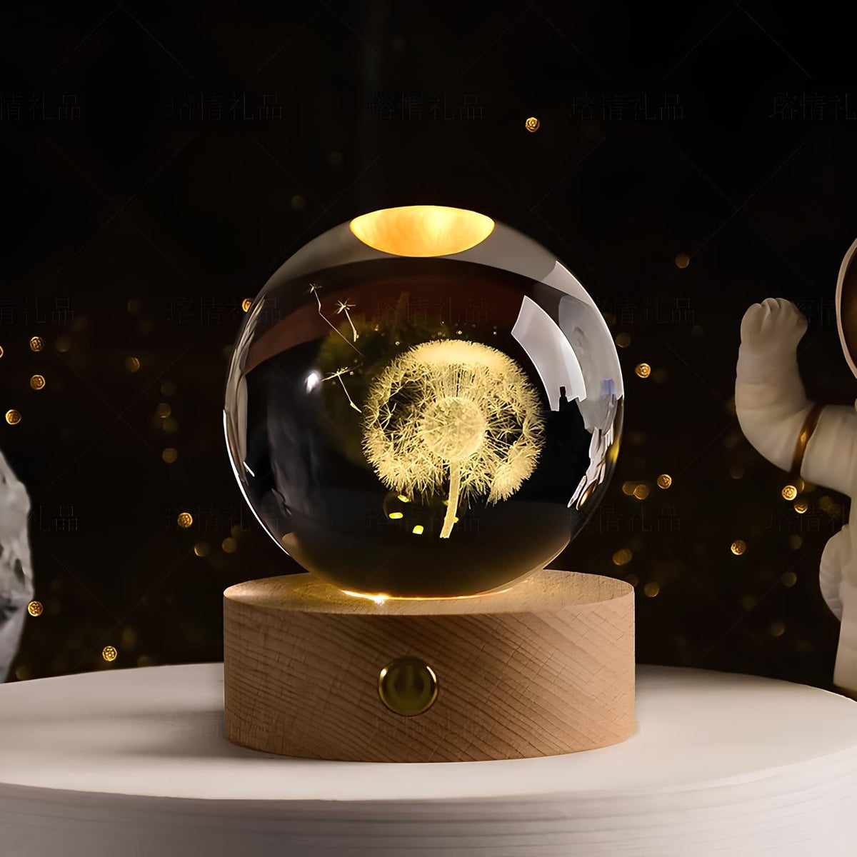 SolarSphere Modello del sistema solare in cristallo con luce LED, decorativo ed educativo