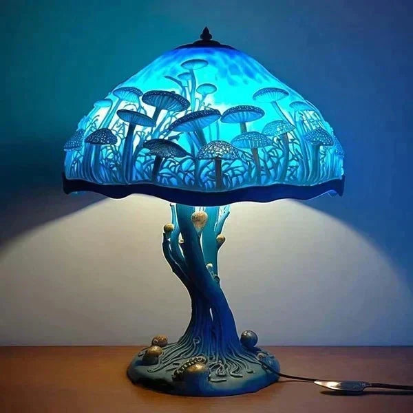 Lampada da tavolo in vetro colorato con illuminazione LED decorativa
