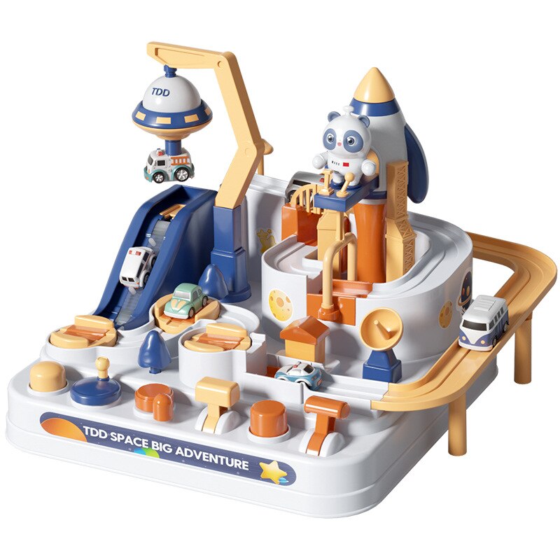 Startrack Montessori-Rennbahn, Lernspielset mit Autos für Kinder