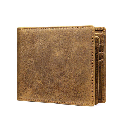 Portafoglio da uomo StitchCraft in vera pelle con protezione RFID e design bifold sottile