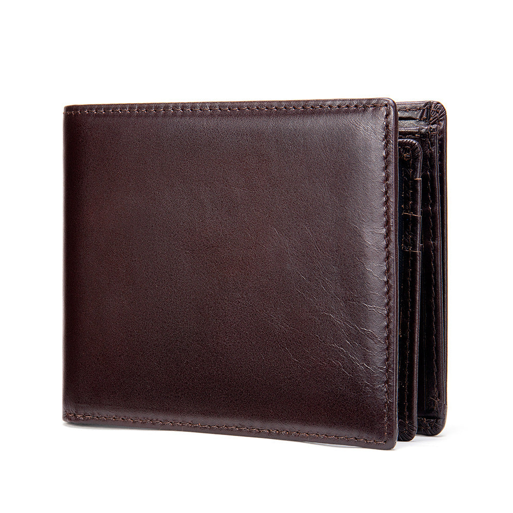 Portafoglio da uomo StitchCraft in vera pelle con protezione RFID e design bifold sottile