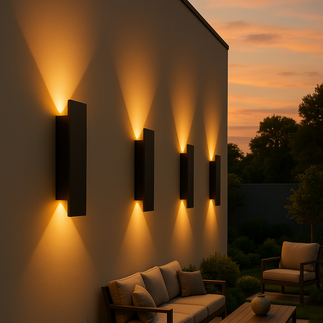 Streamline LED-buitenwandlamp, weerbestendige moderne gevelverlichting