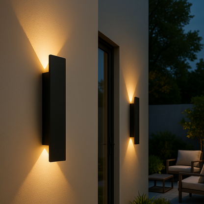 Streamline LED-buitenwandlamp, weerbestendige moderne gevelverlichting