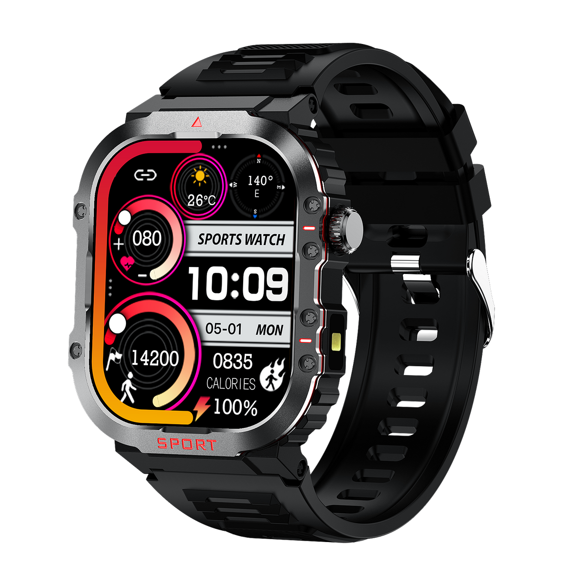 Smartwatch Sugar Pro 5 con monitoraggio della salute e del fitness e cardiofrequenzimetro