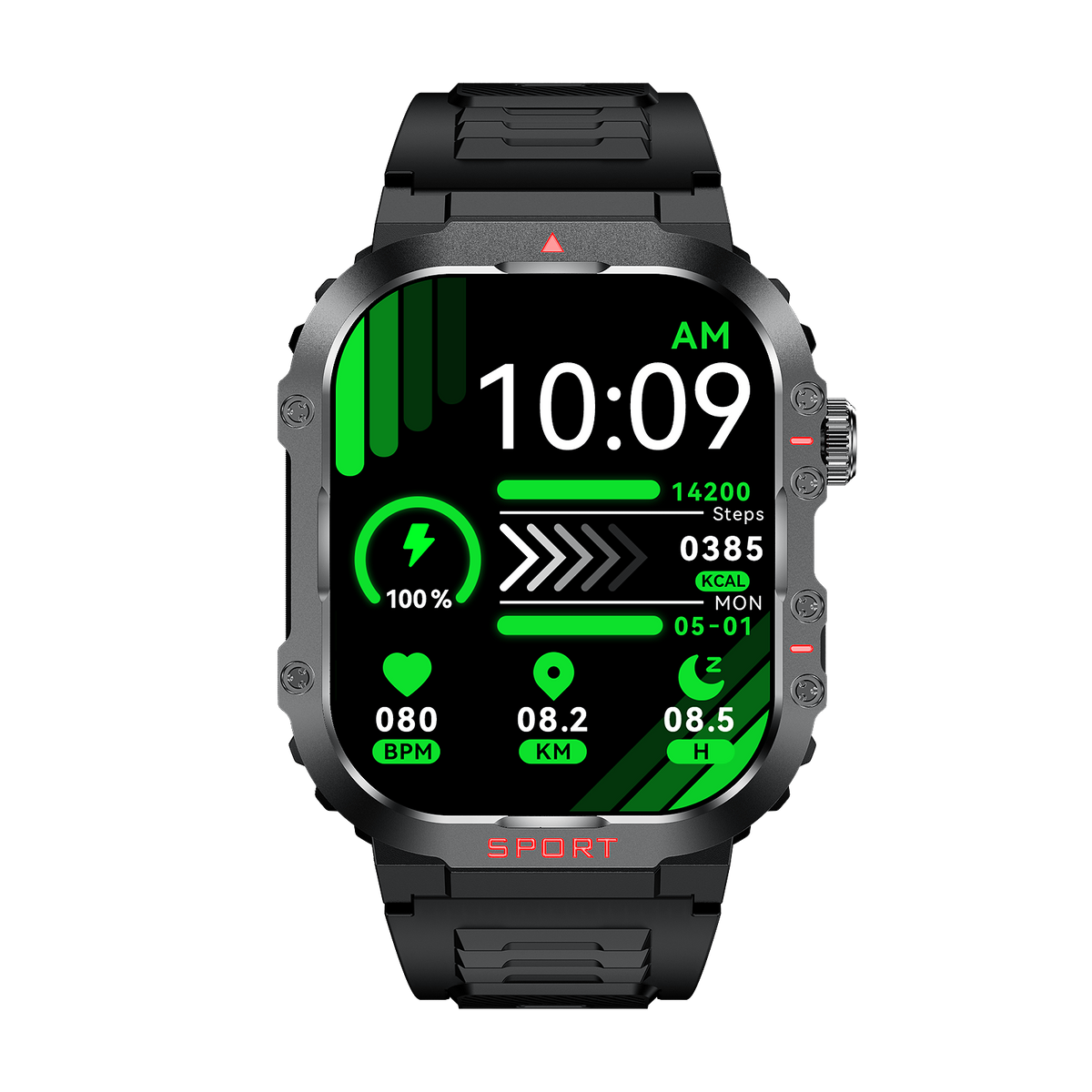 Smartwatch Sugar Pro 5 con monitoraggio della salute e del fitness e cardiofrequenzimetro