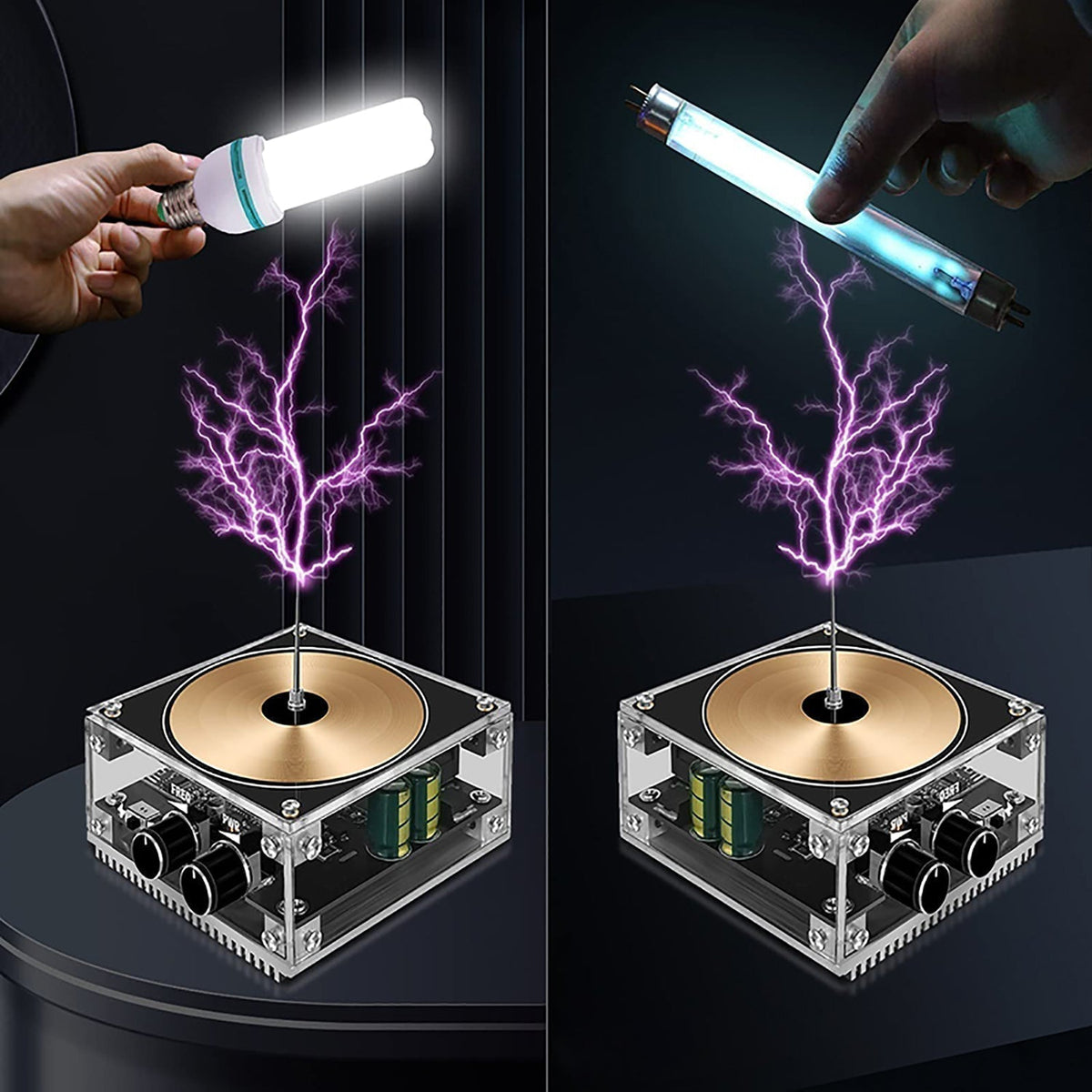 Tesla-Plasma-Musiklautsprecher mit Blitzeffekten und kabellosem Bluetooth-Sound
