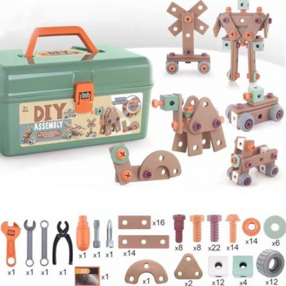 TinyHands set di attrezzi per bambini con utensili giocattolo e valigetta