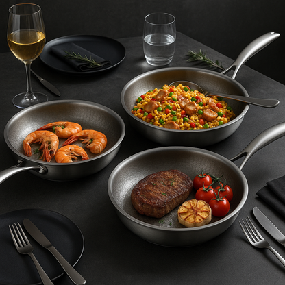 Titan Premium-Titanium-Bratpfanne ohne Beschichtung für Induktionsherde