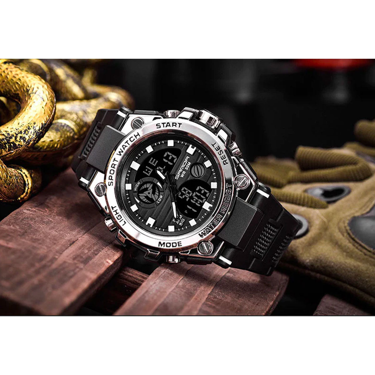 TitanGuard militair horloge voor heren met analoog en digitaal display