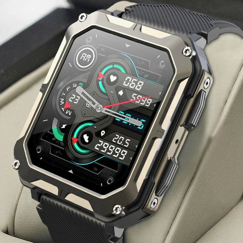 Robuuste TitanGuard-smartwatch met hartslagmeting en activiteitstracking
