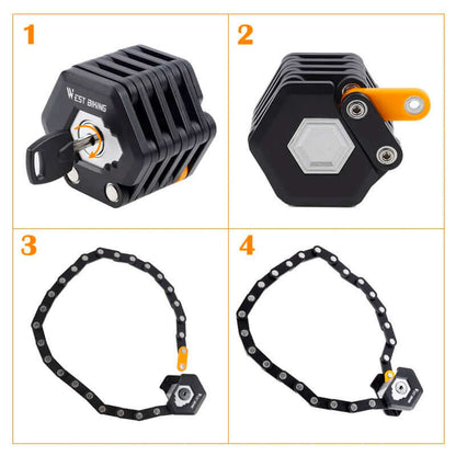 TitanLock Pro stevige, opvouwbare fietsslot met houder